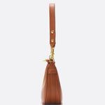 Crescent Shoulder Bag with Gold Hardware – Minimalist Modern Handbag