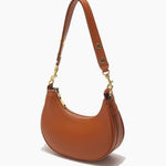 Crescent Shoulder Bag with Gold Hardware – Minimalist Modern Handbag