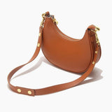 Crescent Shoulder Bag with Gold Hardware – Minimalist Modern Handbag