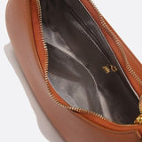 Crescent Shoulder Bag with Gold Hardware – Minimalist Modern Handbag