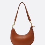 Crescent Shoulder Bag with Gold Hardware – Minimalist Modern Handbag