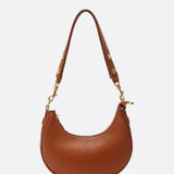 Crescent Shoulder Bag with Gold Hardware – Minimalist Modern Handbag