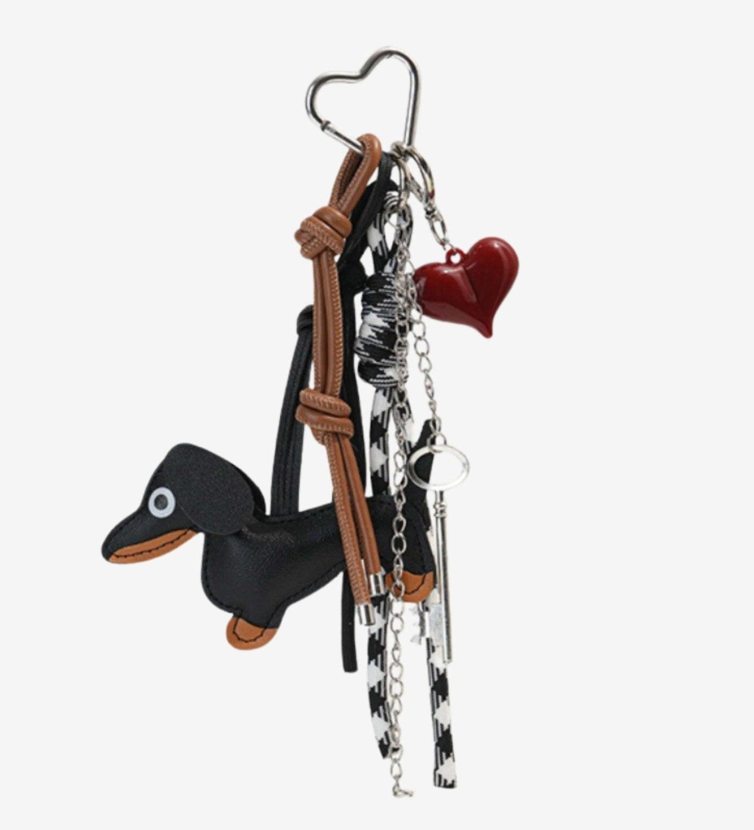 Isolara Dachshund Leather Bag Charm Keychain – Cute & Stylish Accessory