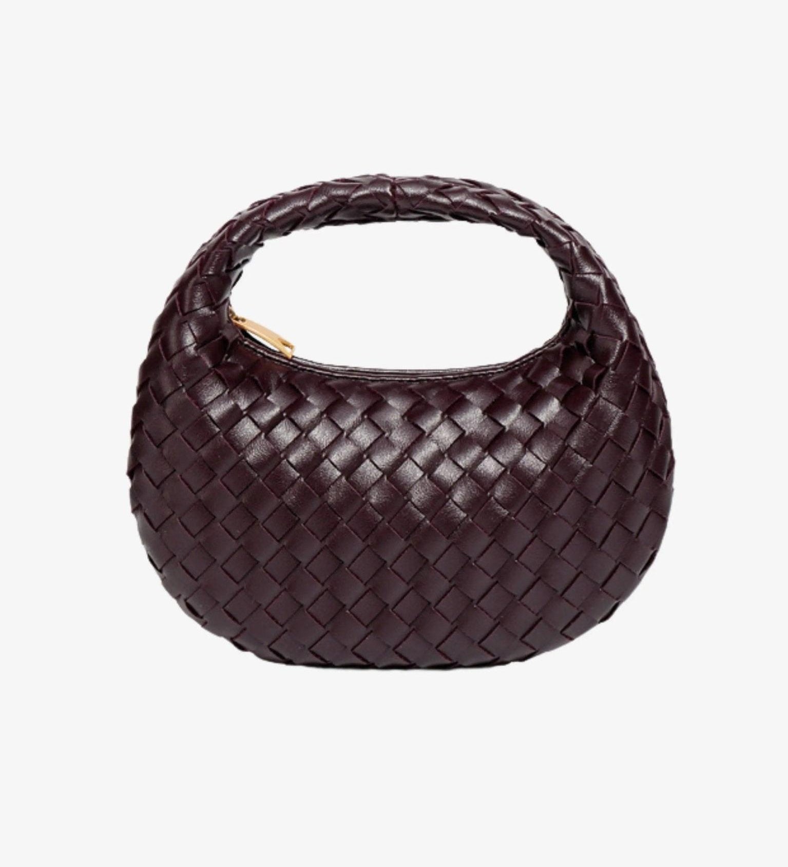 Luxe Woven Handbag – Genuine Leather Designer-Inspired Shoulder Bag for Women