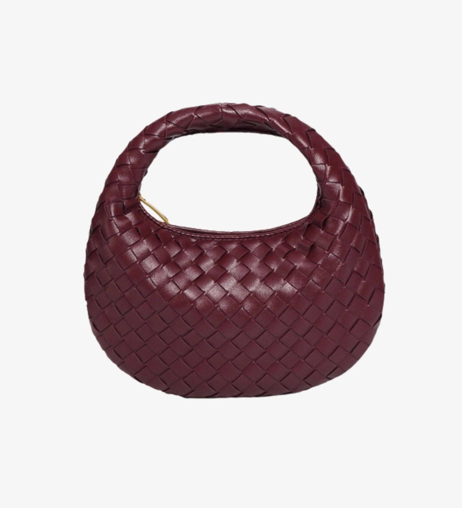 Luxe Woven Handbag – Genuine Leather Designer-Inspired Shoulder Bag for Women