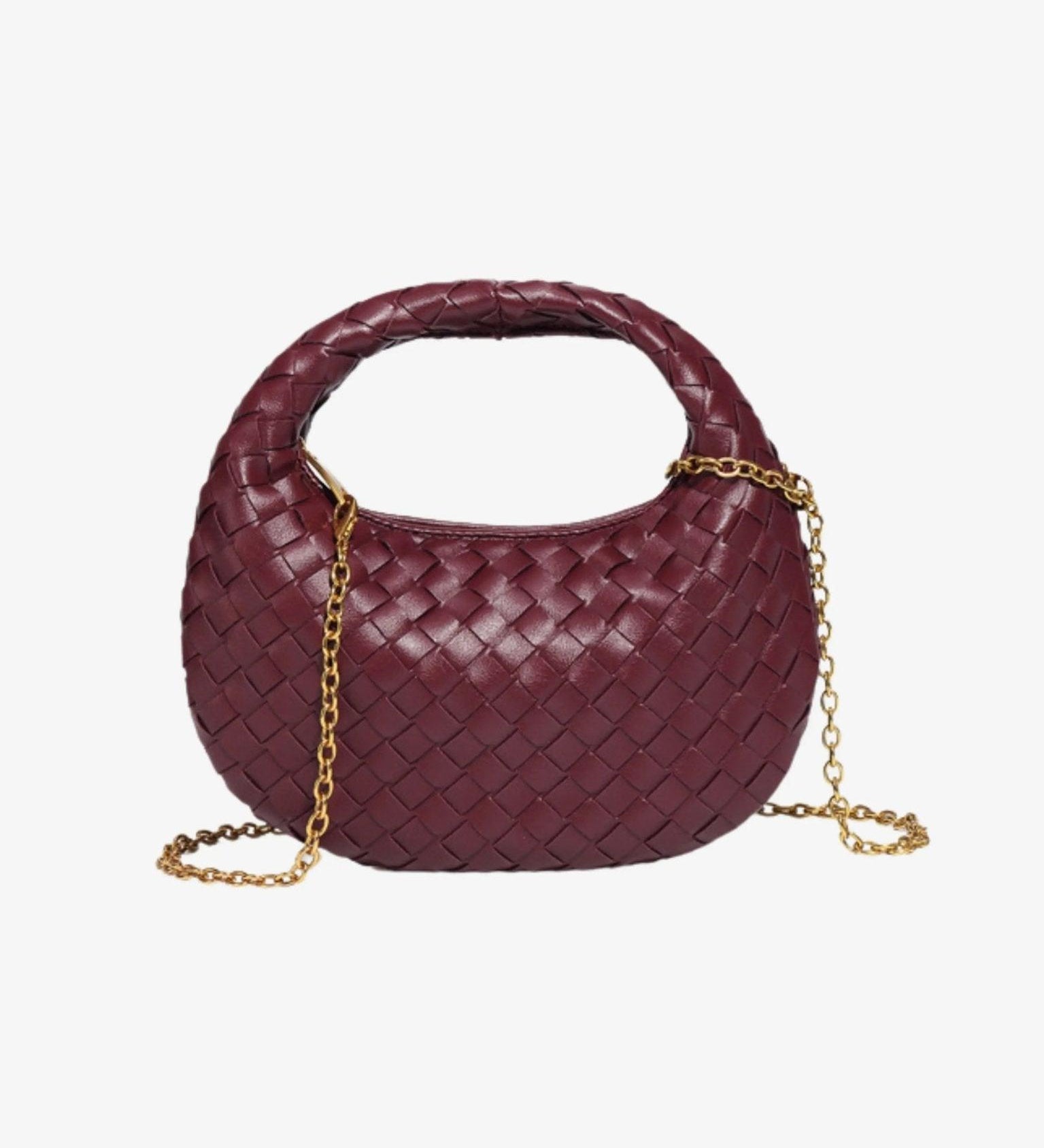 Luxe Woven Handbag – Genuine Leather Designer-Inspired Shoulder Bag for Women