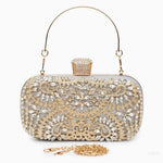 Luxury Gold Crystal Evening Clutch Bag