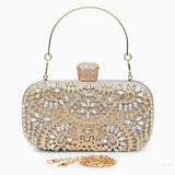 Luxury Gold Crystal Evening Clutch Bag