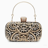 Luxury Gold Crystal Evening Clutch Bag