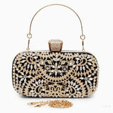 Luxury Gold Crystal Evening Clutch Bag