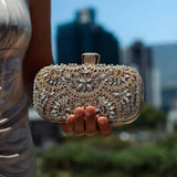 Luxury Gold Crystal Evening Clutch Bag