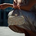 Luxury Gold Crystal Evening Clutch Bag