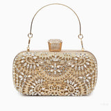 Luxury Gold Crystal Evening Clutch Bag