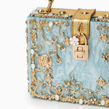 Luxury Gold Ornate Box Handbag — Statement evening elegance