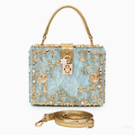 Luxury Gold Ornate Box Handbag — Statement evening elegance