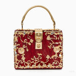Luxury Gold Ornate Box Handbag — Statement evening elegance