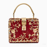 Luxury Gold Ornate Box Handbag — Statement evening elegance