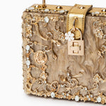 Luxury Gold Ornate Box Handbag — Statement evening elegance