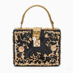 Luxury Gold Ornate Box Handbag — Statement evening elegance
