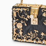 Luxury Gold Ornate Box Handbag — Statement evening elegance