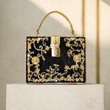 Luxury Gold Ornate Box Handbag — Statement evening elegance