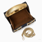 Luxury Gold Ornate Box Handbag — Statement evening elegance