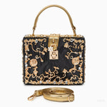Luxury Gold Ornate Box Handbag — Statement evening elegance