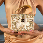 Luxury Gold Ornate Box Handbag — Statement evening elegance