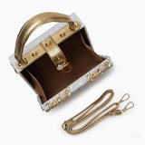 Luxury Gold Ornate Box Handbag — Statement evening elegance