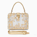 Luxury Gold Ornate Box Handbag — Statement evening elegance