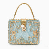 Luxury Gold Ornate Box Handbag — Statement evening elegance