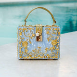 Luxury Gold Ornate Box Handbag — Statement evening elegance