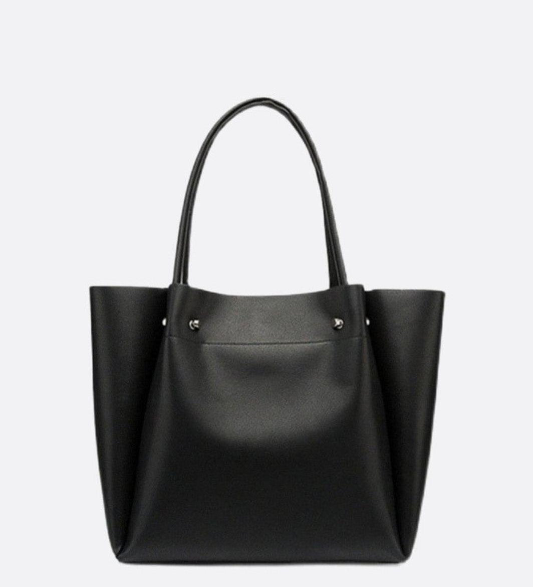 Minimalist Leather Tote Bag – Modern Spacious Everyday Handbag
