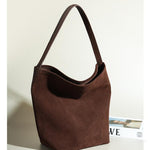 Minimalist Suede Shoulder Bag — Soft texture, timeless simplicity