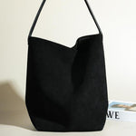 Minimalist Suede Shoulder Bag — Soft texture, timeless simplicity