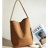 Minimalist Suede Shoulder Bag — Soft texture, timeless simplicity