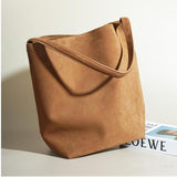 Minimalist Suede Shoulder Bag — Soft texture, timeless simplicity