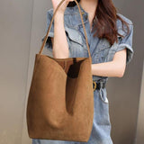 Minimalist Suede Shoulder Bag — Soft texture, timeless simplicity