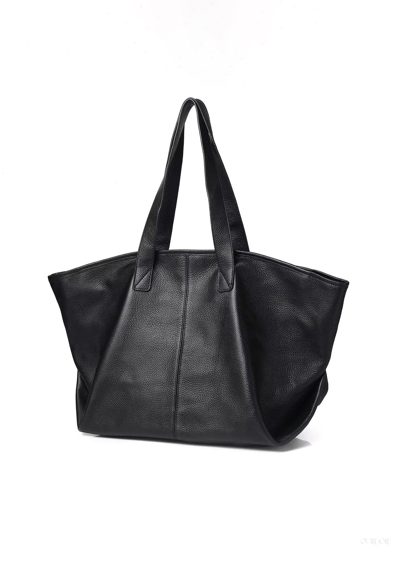 Oversized Leather Tote – Soft Structure & Everyday Carryall