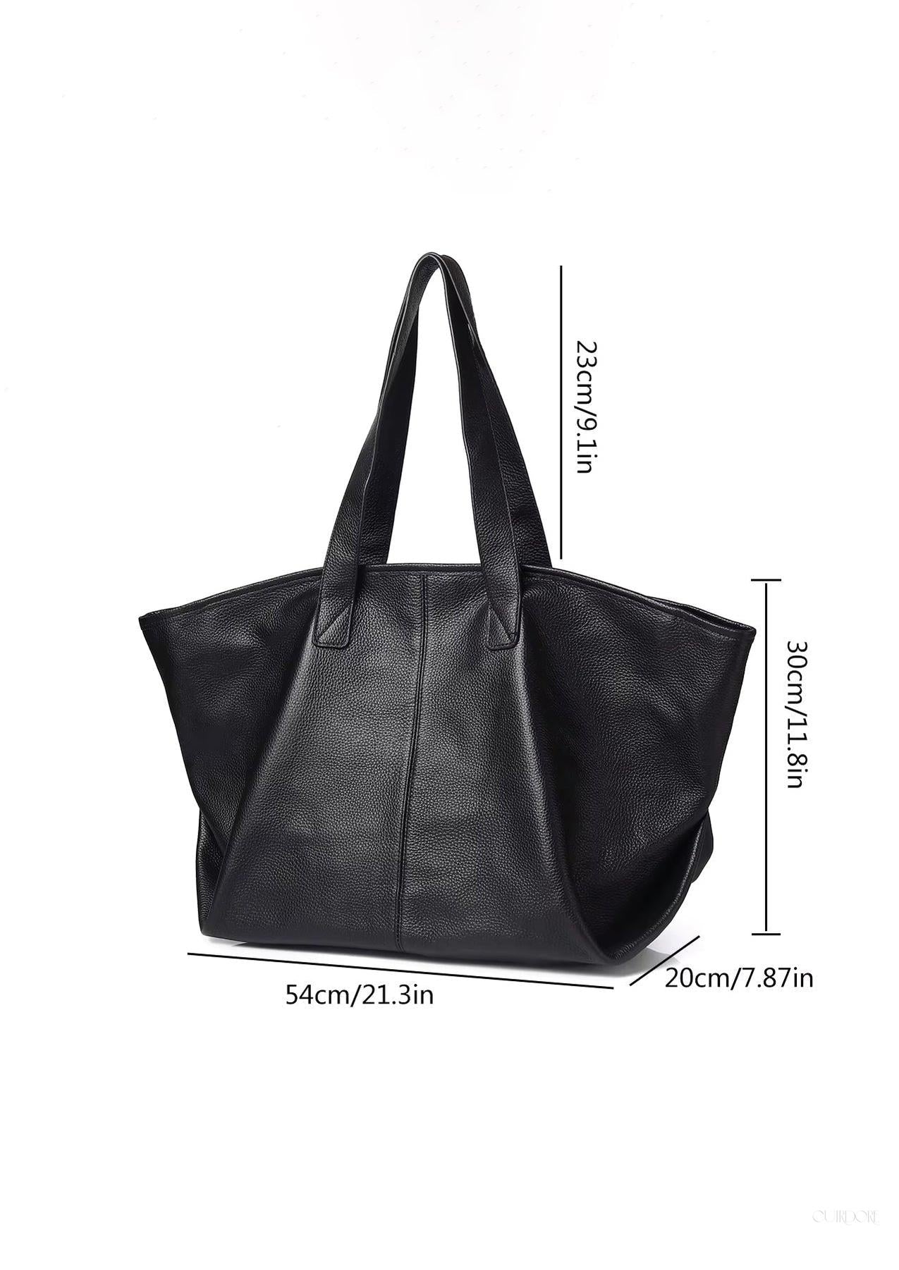 Oversized Leather Tote – Soft Structure & Everyday Carryall