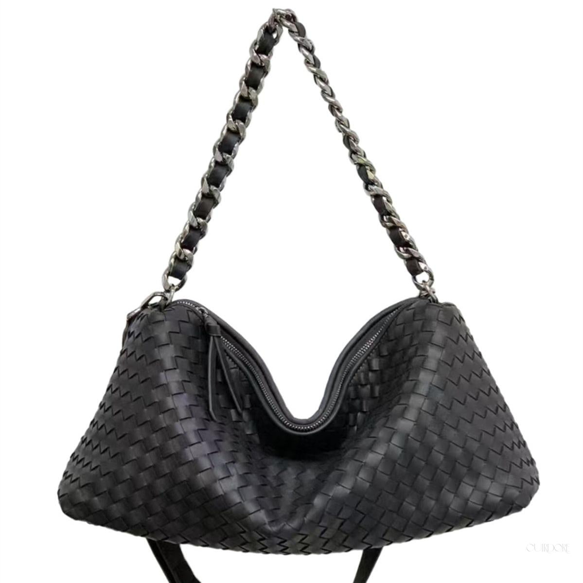 Sage Green Woven Leather Hobo Bag – Chic, Soft & Effortlessly Stylish