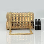 Silver Crystal Embellished Evening Clutch – Glam Chain Shoulder Bag