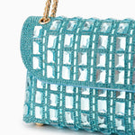 Silver Crystal Embellished Evening Clutch – Glam Chain Shoulder Bag