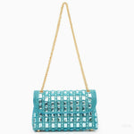Silver Crystal Embellished Evening Clutch – Glam Chain Shoulder Bag