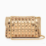Silver Crystal Embellished Evening Clutch – Glam Chain Shoulder Bag