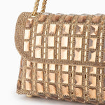 Silver Crystal Embellished Evening Clutch – Glam Chain Shoulder Bag