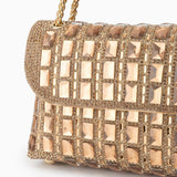 Silver Crystal Embellished Evening Clutch – Glam Chain Shoulder Bag