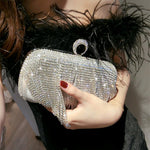 Silver Crystal Fringe Evening Clutch – Statement Rhinestone Party Bag
