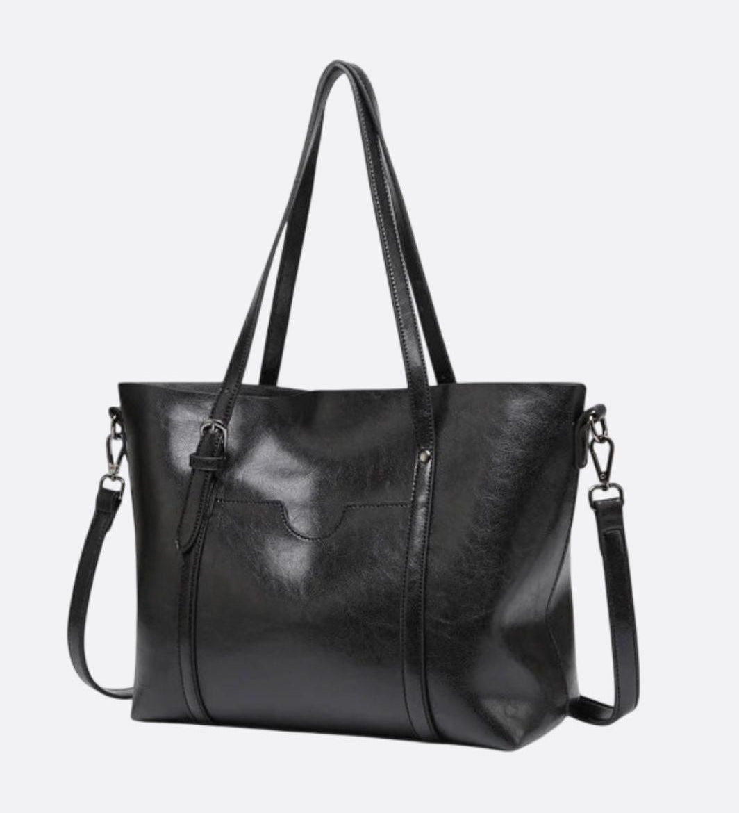 Spacious Leather Tote Bag – Versatile Everyday Shoulder & Crossbody Handbag