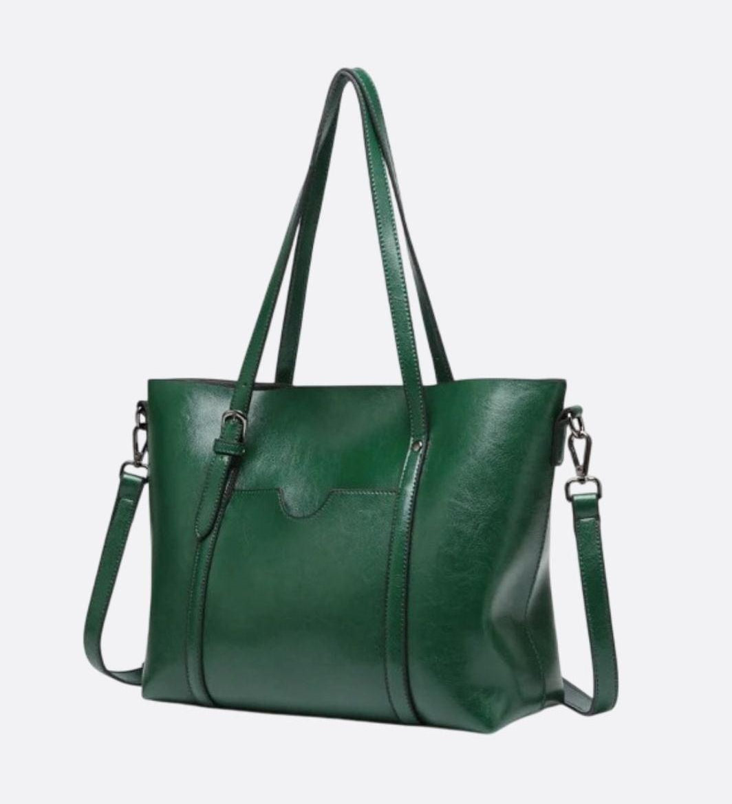 Spacious Leather Tote Bag – Versatile Everyday Shoulder & Crossbody Handbag